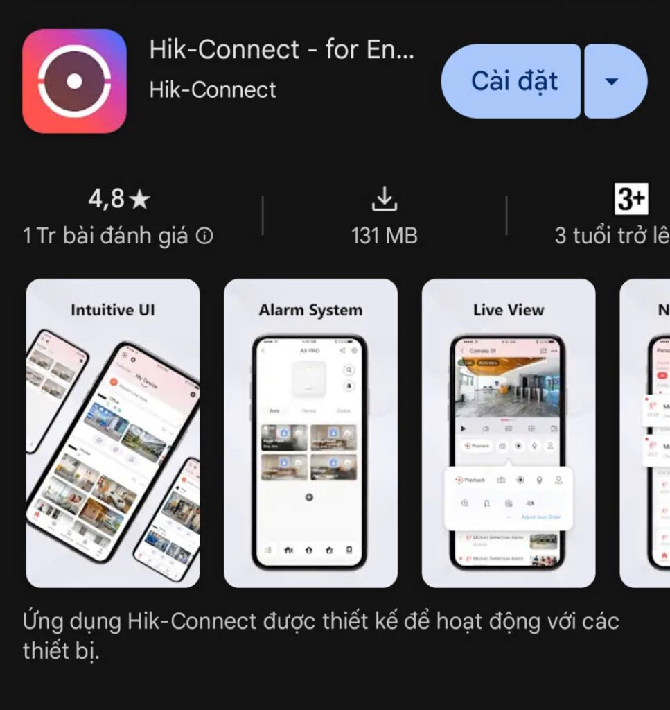 Hik Connect , Camera 24/7 Trường Mầm Non Úc Châu